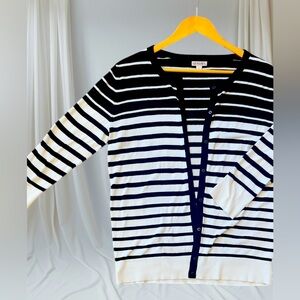 Merona Black and White Striped Women's Cardigan
